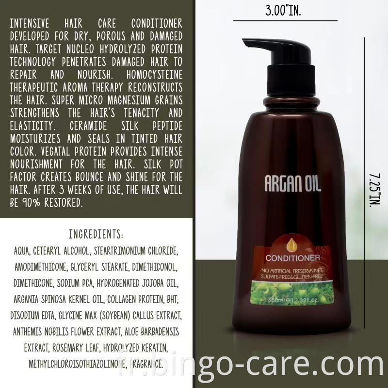 Shampooing à l'huile d'argan du Maroc 350 ml; 750 ml